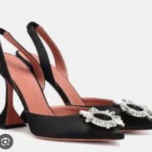 Elegant Black Slingback Heels with Embellishments